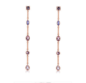 Brosway Affinity Purple and Rose gold Long Earrings