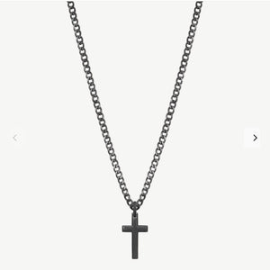 Ink stainless steel gold plated necklace with cross