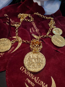 Monnaluna Five Coin & Ring Necklace